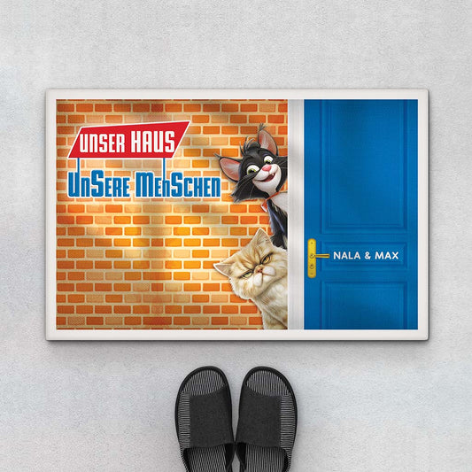 4048DGE1 unser haus unsere menschen fussmatte personalisiert katze_ 4048D5M5D_8e01d334 66ae 4a32 8e7b ee830eadd67d