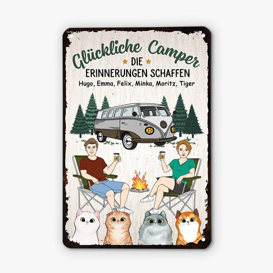 4051EGE1 gluckliche camper die erinnerungen schaffen turschild katze personalisiert_ 4051E840D
