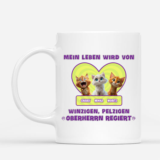4057MGE1 mein leben wird von winzigen pelzigen oberherren regiert katzen tasse personalisiert_ 4057MKK5D