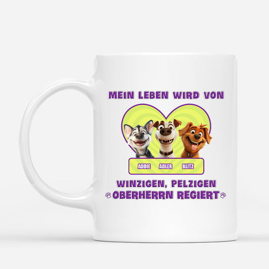 4057MGE1 mein leben wird von winzigen pelzigen oberherren regiert personalisierte tasse hund_ 4057MKK5C