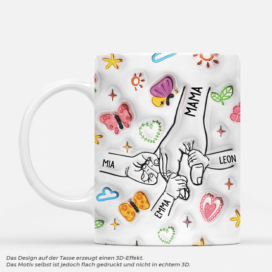 4058MGE1 3d druck effekt mama kinder schmetterlinge mama tasse personalisiert_ 4058MKN5A_1