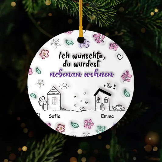 4081OGE1 3d druck effekt ich wunschte wir wurden naher wohnen personalisierte keramik ornamente_ beste freundinnen 4081O8U5F