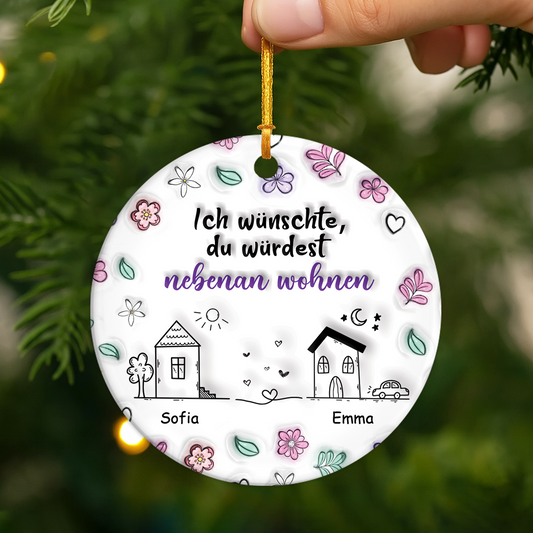 4081OGE2 3d druck effekt ich wunschte wir wurden naher wohnen personalisierte keramik ornamente_ beste freundinnen 4081O8U5F