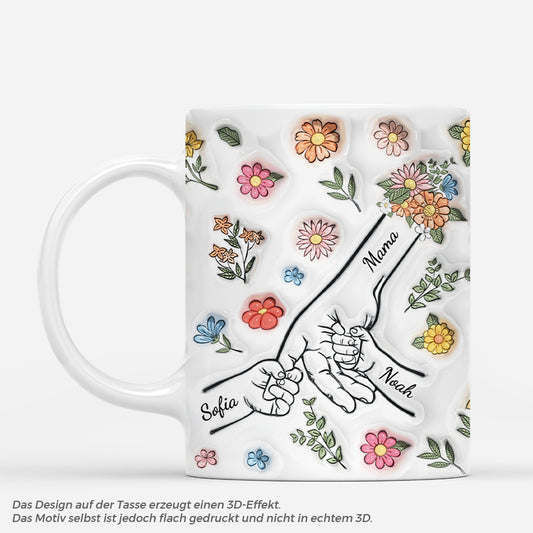 4089MGE1 3d druck effekt mama und kinder blumen personalisierte tasse mama_ 4089MTK5A