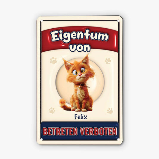 4104EGE1 unser eigentum unbefugtes betreten verboten turschild katze personalisiert_ 4104E8M5D