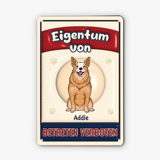 4104EGE2 unser eigentum unbefugtes betreten verboten turschild hund personalisiert_ 4104E8M8C
