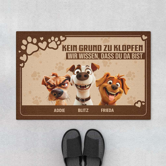 4153DGE1 kein grund zu klopfen wir wissen dass du da bist lustige fussmatte hunde personalisiert_ 4153D5T5C_4ce1e447 b482 446d acb2 c187c23ad6f5