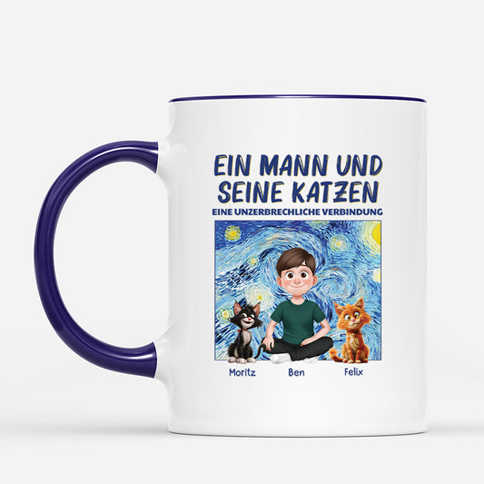 4180MGE2 ein madchen und ihre katzen cartoon katzen tasse personalisiert_ 4180MTK5D