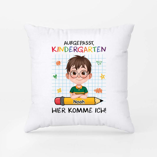 4194PGE1 achtung ich komme kinder kissen personalisiert einschulung 4194P