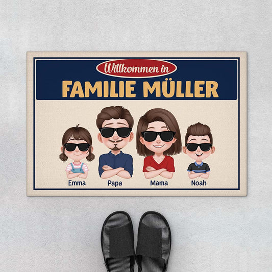 4206DGE1 die familie cartoon fussmatte personalisiert familie_ 4206DKQ0I