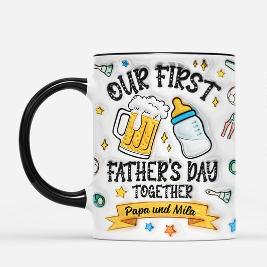4215MGE2 3d druck effekt unser erster vatertag zusammen personalisierte tasse papa_ 4215M3T5B_1e346ea2 bda9 42a9 a41f c8d98e827beb