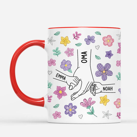 4256MGE2 mama und kinder bunte blumen mama tasse personalisiert_ 4256M5M3A