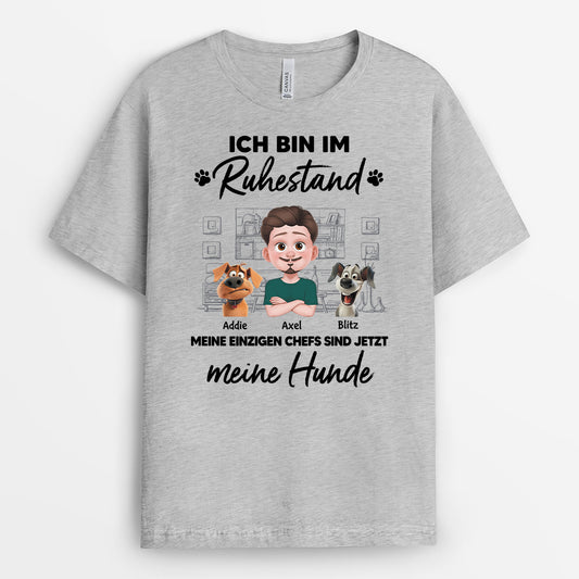 4263AGE2 meine einzigen chefs sind jetzt meine hunde personalisierte hunde t shirts 4263ATK0C