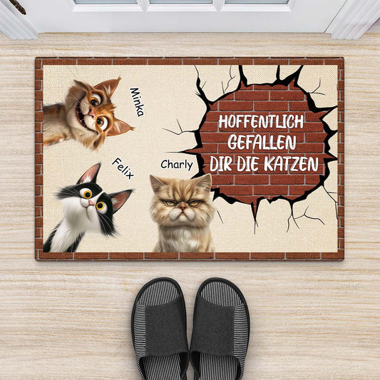 4264DGE2 wir regieren das haus katzen cartoon fussmatte personalisiert katze_ 4264DTT5D