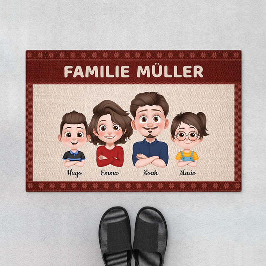 4267DGE1 die familie cartoon fussmatte familie personalisiert_ 4267DTQ0A_0366e3c9 f866 4105 b014 1215d9f9fc29