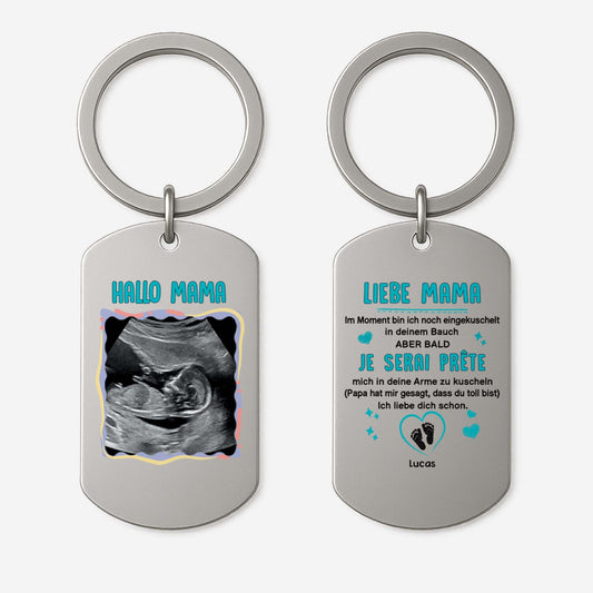 4269JGE1 hallo mama aluminium schlusselanhanger personalisiert werdende mama mit foto 4269JTL5B