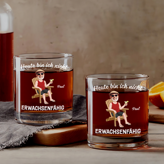 4280IGE2 heute bin ich nicht erwachsenfahig personalisiertes whiskyglas fur frauen mit gesicht 4280IKH0A