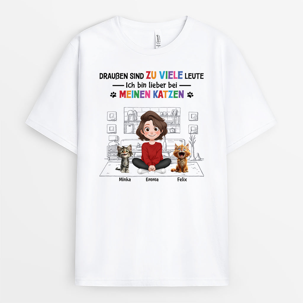 4285AGE1 ich bin lieber bei meinen katzen stehend personalisierte katze t shirts 4285AKK0D