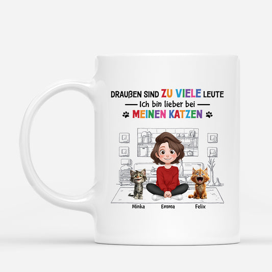 4285MGE1 ich bin lieber bei meinen katzen sitzend katzen tasse personalisiert_ 4285MKK0D