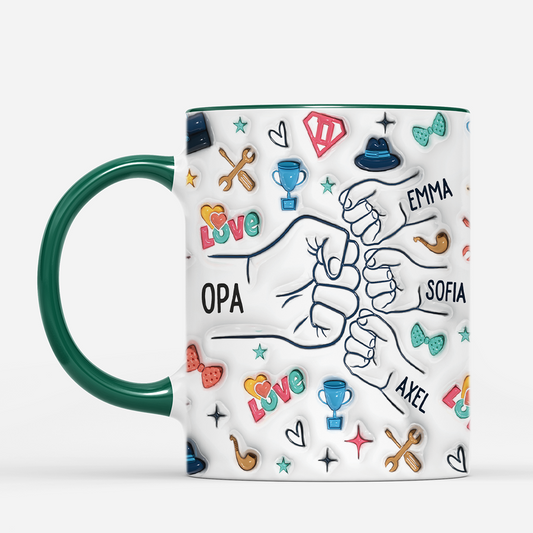 4288MGE2 3d druck effekt faustgruss papa und kinder papa tasse personalisieren_ 4288M8N5B