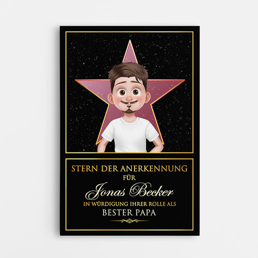 4306CGE1 stern der anerkennung fur den besten papa personalisierte leinwand papa lustig 4306C5M0B