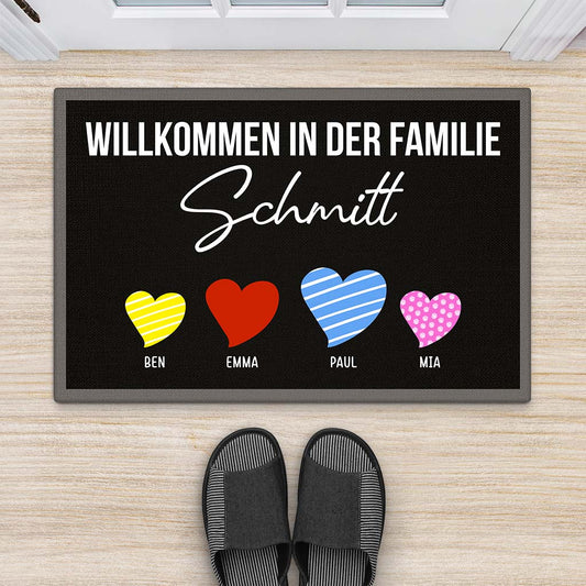 4317DGE2 herzlich willkommen in der familie personalisierte fussmatte familie_ 4317DTM5I