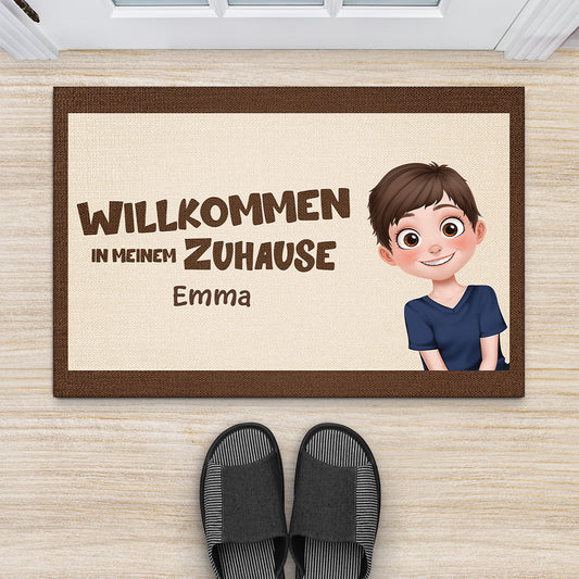 4328DGE2 willkommen in unserem zuhause cartoon personalisierte fussmatte familie_ 4328D6Q0I