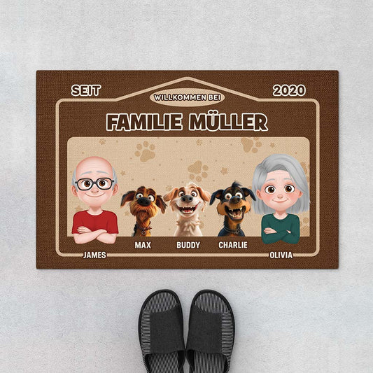 4359DGE1 willkommen bei cartoon personalisierte fussmatte familie mit hund_ 4359DKQ5C_2af7ea59 4561 4179 bb51 c807fcc7a1b2