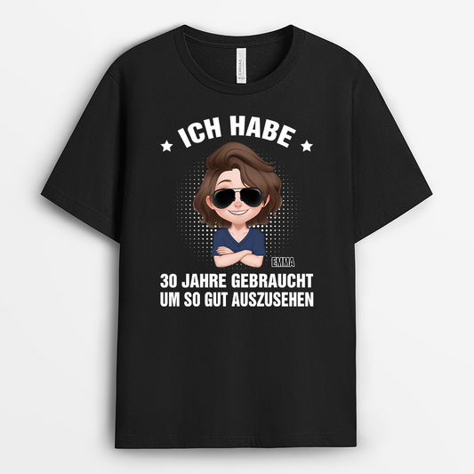 4397AGE1 es hat jahre gedauert um so gut auszusehen cartoon personalisierte t shirts damen_ 4397AKH0A