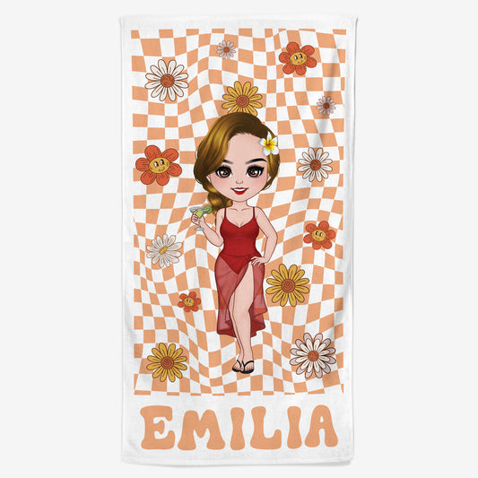 4431BGE1 stilvolle frau chibi personalisierte strandtucher_ fur frauen 4431B6QNA