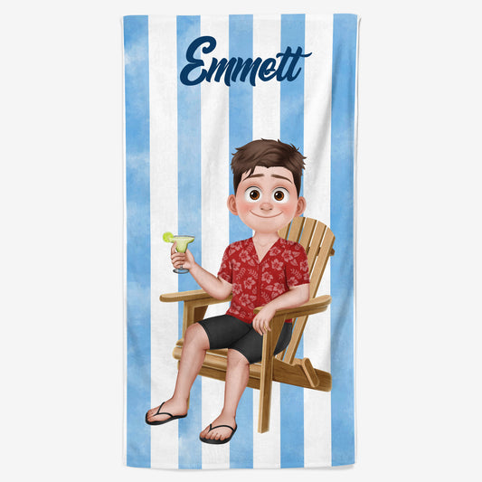 4444BGE1 chibi mann personalisiertes strandtuch_ fur manner 4444B5MMB