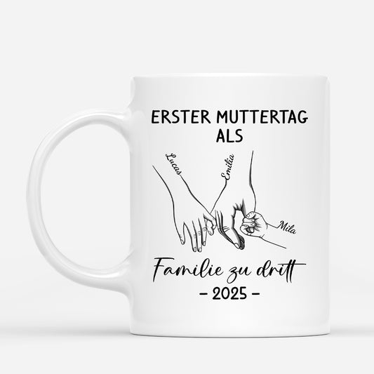 4446MGE1 erster muttertag als familie zu dritt personalisierte mama tasse 4446MT68A