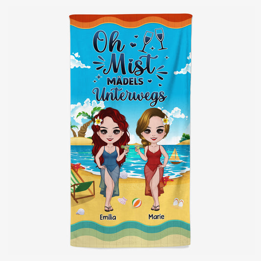 4464BGE1 oh mist madels unterwegs personalisierte strandtucher_ fur frauen 4464B3MMF