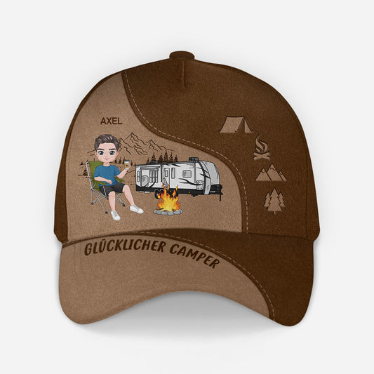 4527JGE2 glucklicher camper gluckliche camperin cap personalisieren 4527JTGNB