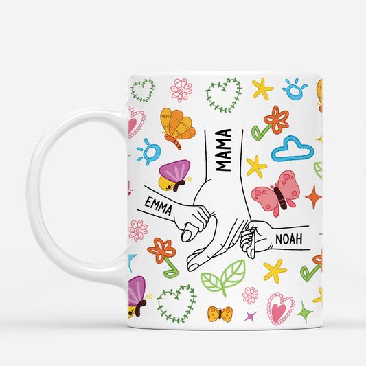 4549MGE1 blumen mama kinder personalisierte tasse mama 4549M
