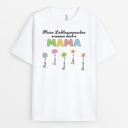 4619AGE1 meine lieblingsmenschen nennen mich mama blumen mama t shirt personalisiert 4619AKK0A