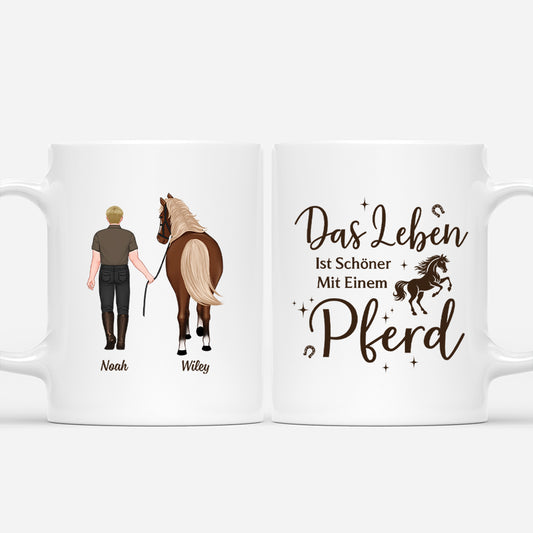 4622MGE1 das leben ist besser mit einem pferd personalisierte tasse manner_ 4622MKK8B