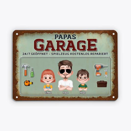 4623EGE1 papas garage personalisiertes turschild papas werkstatt 4623E