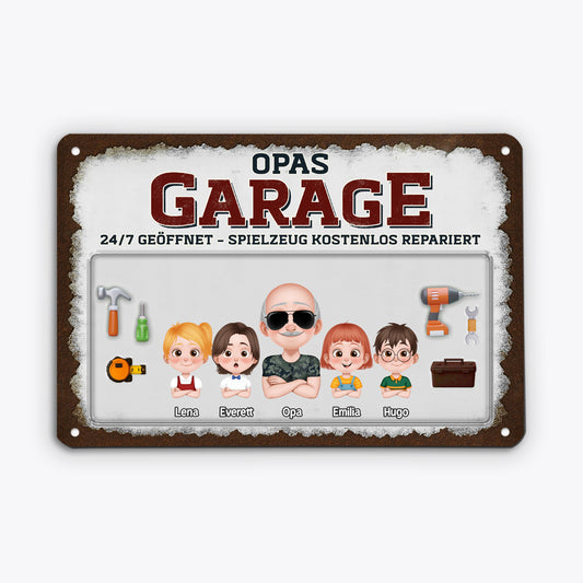 4623EGE2 papas garage personalisiertes turschild papas werkstatt 4623E