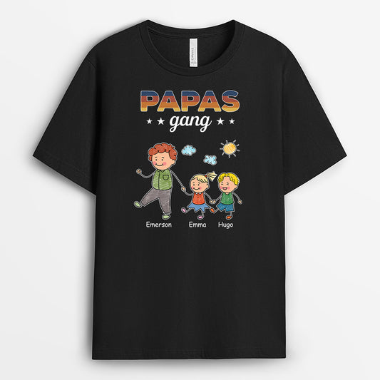 4626AGE1 papas gang vintage personalisierte schwarze t shirts herren im basic stil 4626AKM8B
