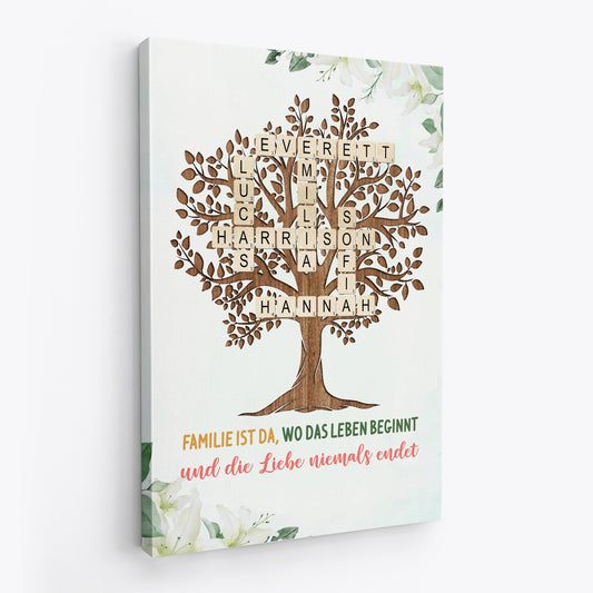 4643CGE2 familie ist da familienbaum kreuzwortratsel leinwand personalisiert familie_ 4643C5MAI