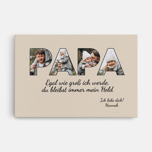 4689CGE1 egal wie gross wir werden personalisierte leinwand papa mit foto 4689C8T5B