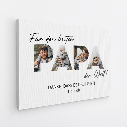 4691CGE2 fur den besten papa der welt personalisierte leinwand papa mit foto 4691C8T5B