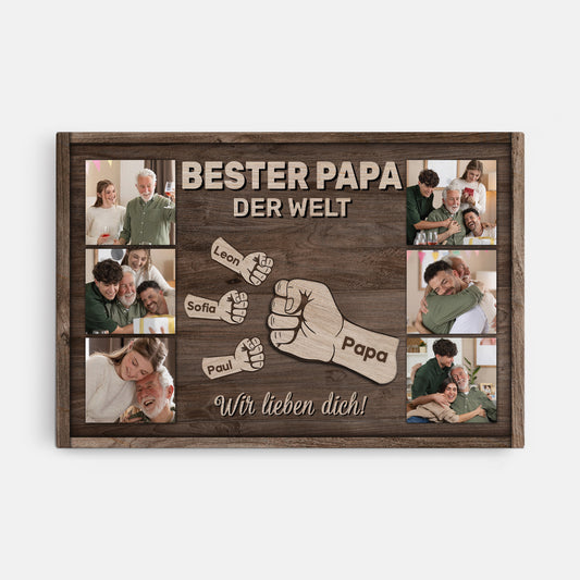 4739CGE1 bester papa der welt personalisierte leinwand papa mit fotos 4739C36AB