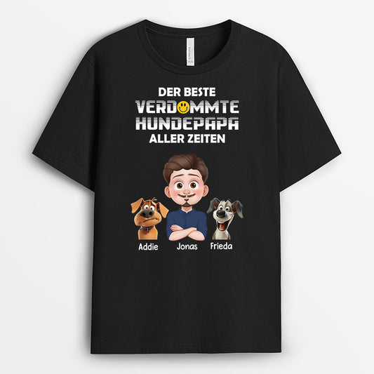 4755AGE1 der beste verdammte hundepapa aller zeiten personalisierte hunde t shirts 4755A8HNC
