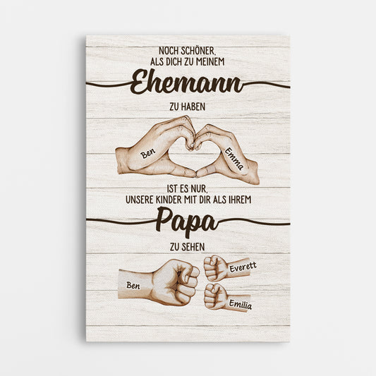 4762CGE1 das schonste ist unser kind mit dir als papa zu sehen personalisierte leinwand papa_ 4762C6LAB