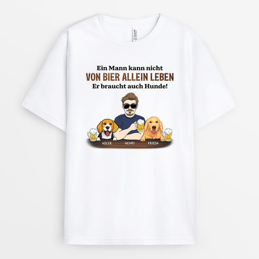 4800AGE1 ein mann braucht hunde und bier personalisierte hunde t shirts 4800ATGMC