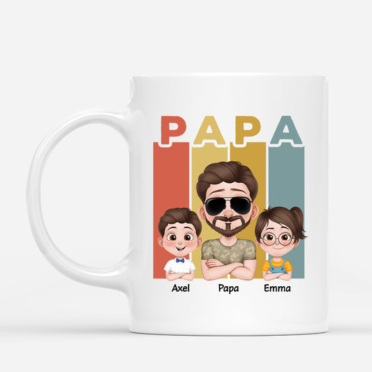 4846MGE1 papa cartoon retro armeemuster personalisierte tasse papa_ 4846M3T0B