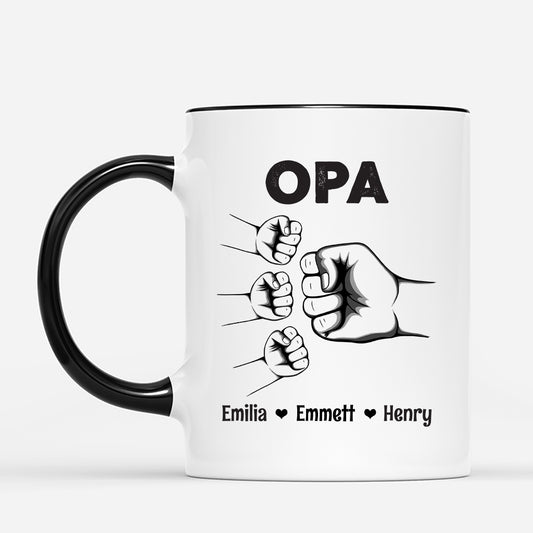 4859MGE2 papa und kinder mit faust personalisierte tasse papa_ im basic stil 4859M8Q0B