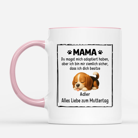 4878MGE2 du magst uns adoptiert haben hunde tasse personalisiert_ 4878MKYMC
